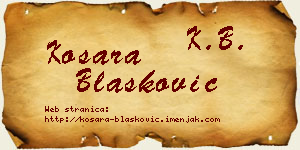 Kosara Blašković vizit kartica